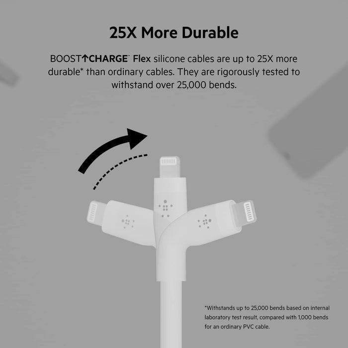 Belkin BoostCharge 1m Silicon USB-C to Lightning Cable White