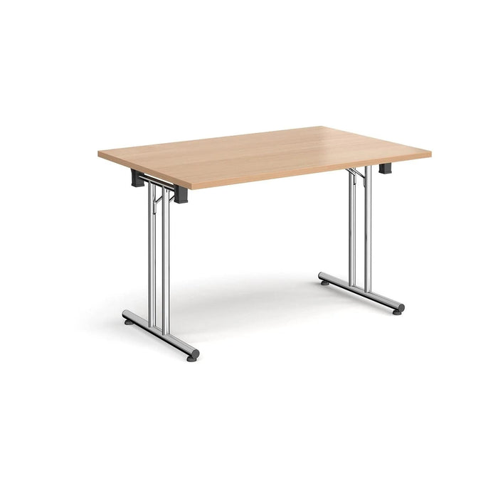 Dams International Rectangular Double Back to Back Desk with Beech Coloured Melamine Top and White Frame 4 Legs Adapt II 3200 x 1600 x 725mm