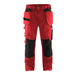 BLÅKLÄDER Trousers 15551860 Cotton, PL (Polyester) Red, Black Size 30R