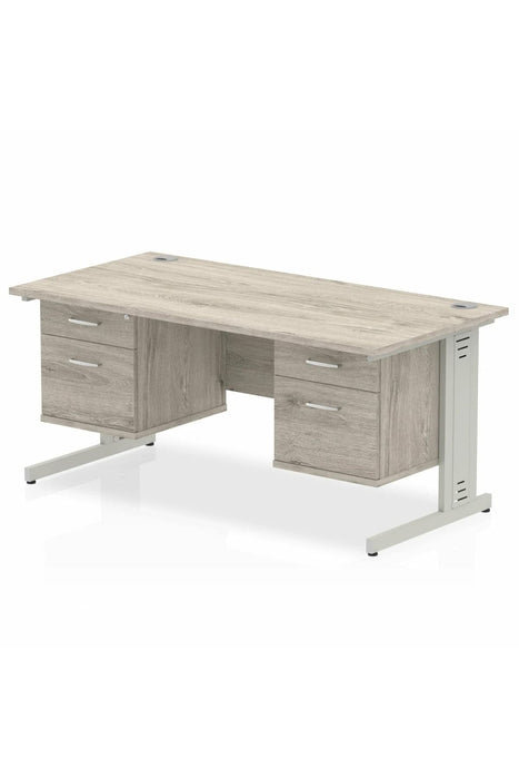 dynamic Ergonomic Desk Impulse MIRDW16FP2FP2GRY Grey Oak 1600 mm x 800 mm x 730 mm