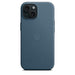 Apple - Back cover for mobile phone - MagSafe compatibility - FineWoven - pacific blue - for iPhone 15