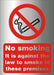 Prohibition Sign Against The Law to Smoke on These Premises Aluminium Silver, Red 20 x 15 cm