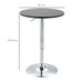 HOMCOM Round Bar Table with Metal Base Black