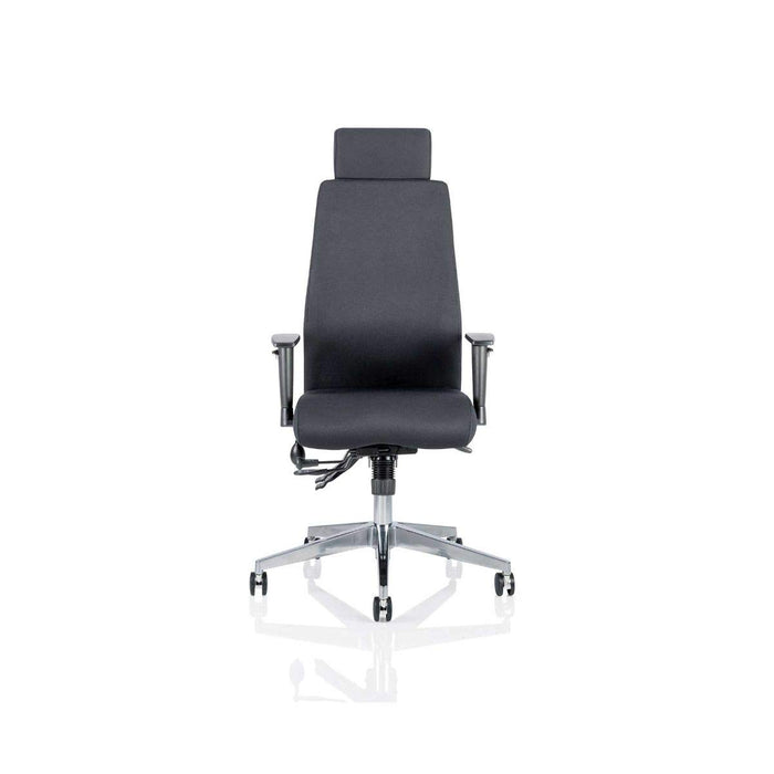 Dynamic Permanent Contact Backrest Posture Chair Height Adjustable Arms Onyx With Headrest High Back