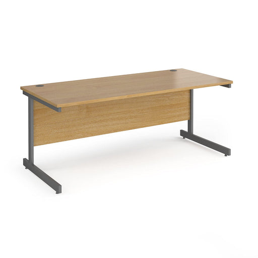 Rectangular Straight Desk with Beech Coloured MFC Top and Graphite Frame Cantilever Legs Contract 25 800 x 800 x 725mm