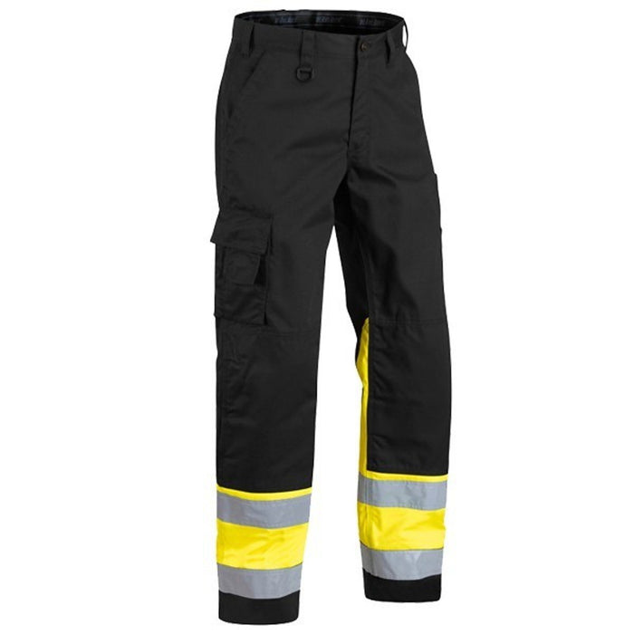 BLÅKLÄDER Trousers 15641811 Cotton, PL (Polyester) Black, Yellow Size 36S