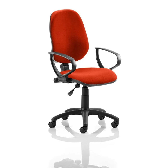 Dynamic Permanent Contact Backrest Task Operator Chair Loop Arms Eclipse I Tabasco Red Seat Without Headrest High Back