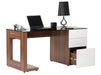 Alphason Rectangular Chunky Desk with Walnut MDF & Glass Top and 3 Drawers Sorbonne 1500 x 815 x 230mm