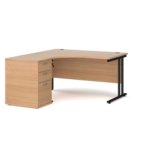 Dams International Desk with Pedestal EBK16LB 1,600 x 1,626 x 725 mm