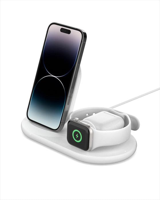 Belkin BoostCharge 3in1 Wireless Pad and Stand for Apple Watch White