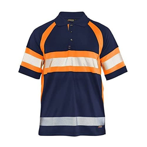 BLÅKLÄDER Polo Shirt 33381051 PL (Polyester) Navy Blue, Orange Size L