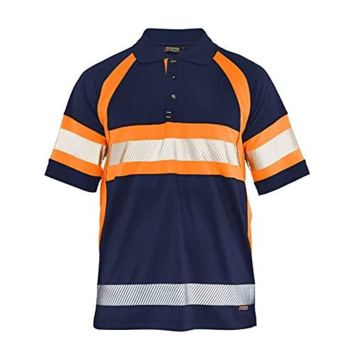 BLÅKLÄDER Polo Shirt 33381051 PL (Polyester) Navy Blue, Orange Size L