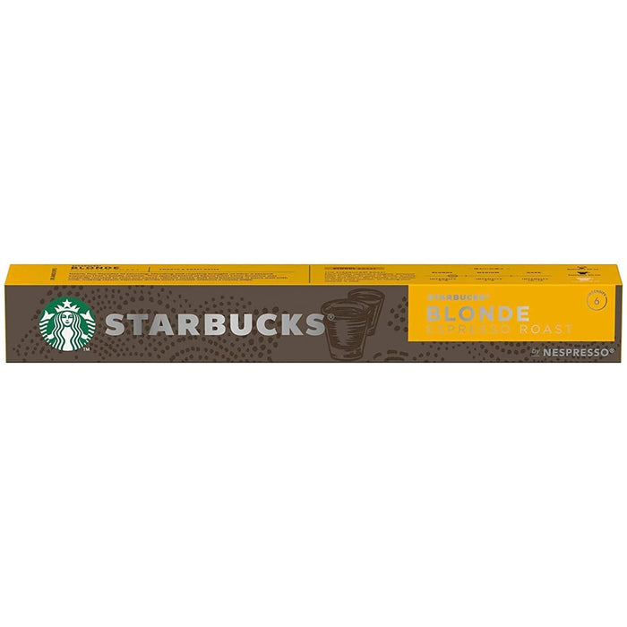 Starbucks Blonde Roast Caffeinated Ground Coffee Pods Box Espresso Light 5.3 g Pack of 10