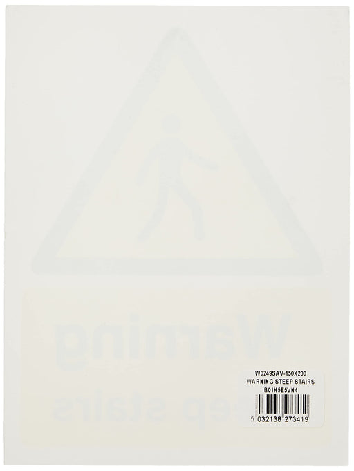 Warning Sign Steep Stairs Vinyl 20 x 15 cm