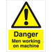 Warning Sign Men Working Plastic 20 x 15 cm