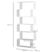 Homcom S Shape Wooden Bookshelf with 6-Tier White 800 x 240 x 1,920 mm