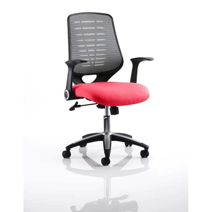 Dynamic Tilt & Lock Task Operator Chair Folding Arms Relay Silver Back, Bergamot Cherry Seat Without Headrest Medium Back