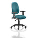 Dynamic Permanent Contact Backrest Task Operator Chair Height Adjustable Arms Eclipse I Maringa Teal Seat High Back