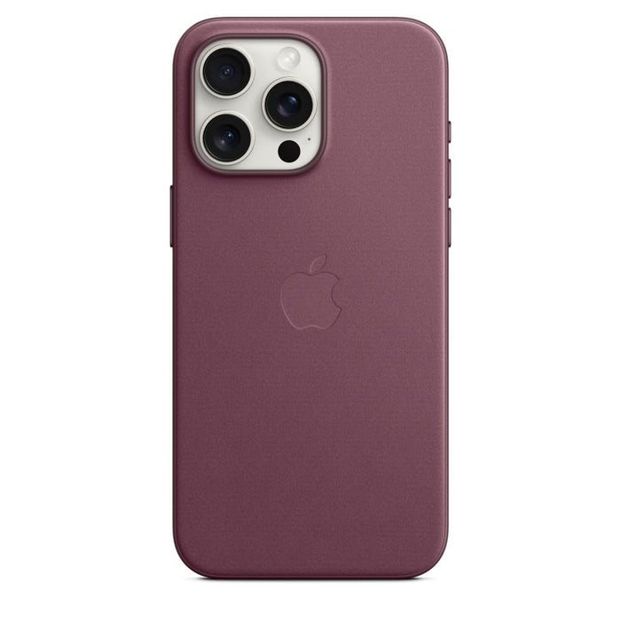 Apple - Back cover for mobile phone - MagSafe compatibility - microtwill, FineWoven - mulberry - for iPhone 15 Pro Max