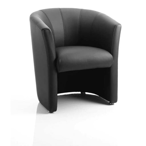 Dynamic Single Tub Chair Fixed Armrest Neo Seat Black Bonded Leather