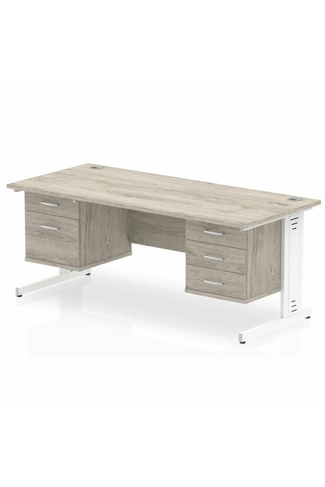 dynamic Ergonomic Desk Impulse MIRDW18FP2FP3WGRY Grey Oak 1800 mm x 800 mm x 730 mm