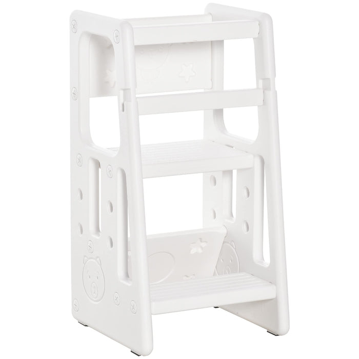 KIDS STOOL 3 HEIGHTS ADJ WHITE