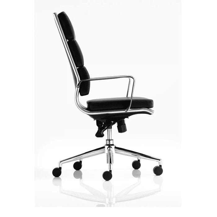 dynamic Synchro Tilt Executive Chair with Armrest and Adjustable Seat Savoy Bonded Leather High Back Black