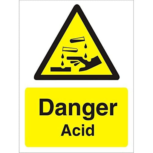 Warning Sign Acid Plastic 20 x 15 cm