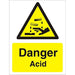 Warning Sign Acid Vinyl 20 x 15 cm