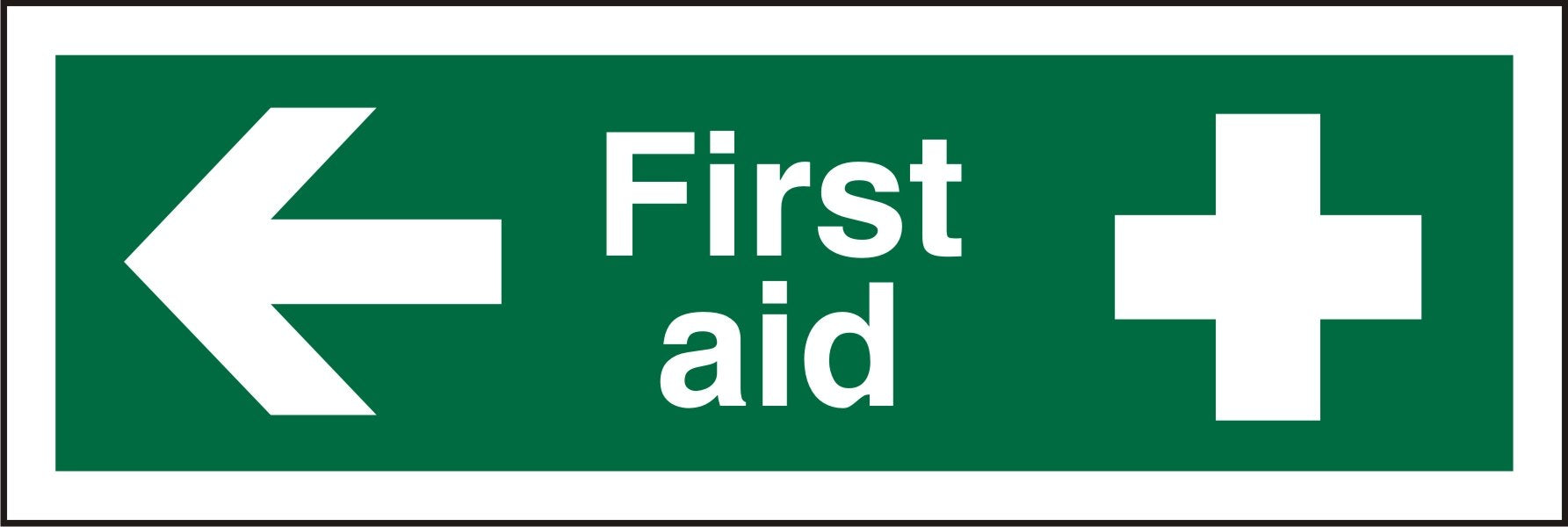 First Aid Sign First Aid with Left Arrow Plastic 10 x 30 cm