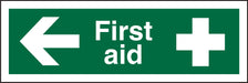 First Aid Sign First Aid with Left Arrow Plastic 10 x 30 cm