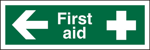 First Aid Sign First Aid with Left Arrow Plastic 10 x 30 cm