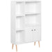 Homcom Open Bookcase with Two Doors White 800 x 235 x 1,230 mm