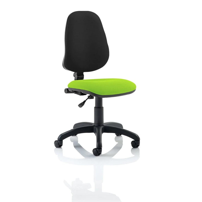 Dynamic Permanent Contact Backrest Task Operator Chair Without Arms Eclipse I Black Back, Myrrh Green Seat High Back