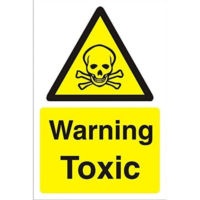 Warning Sign Toxic Fluted Board 30 x 20 cm