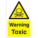 Warning Sign Toxic Fluted Board 30 x 20 cm