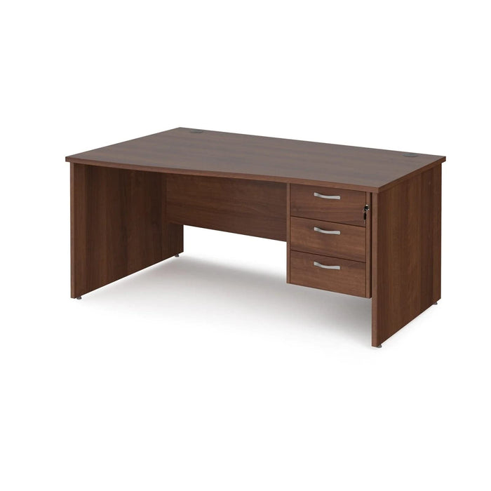 Dams International Maestro 25 Height Adjustable Wave Desk Walnut Wood 1,600 x 725 mm x 800 - 990 mm