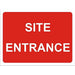 Site Sign Site Entrance Self Adhesive PVC 45 x 60 cm