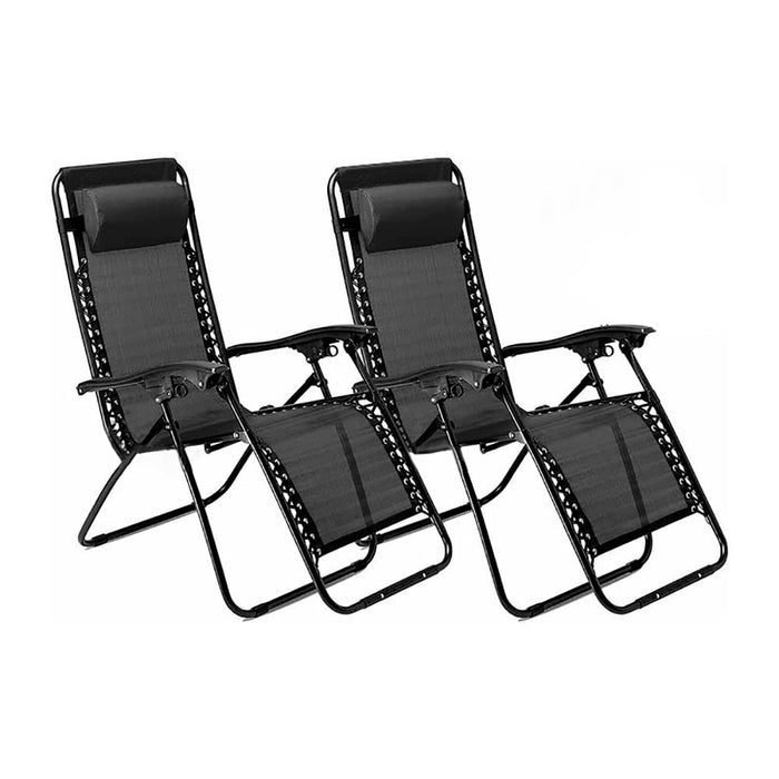 NEO Steel Frame Sofa Lounger NEO-ZERO-G-BLACK Black Pack of 2