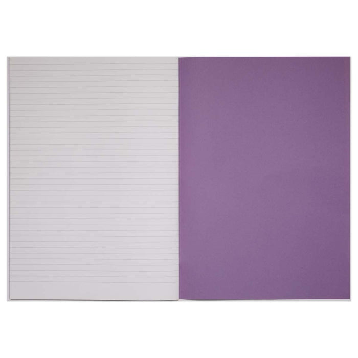 Rhino 13 x 9 A4+ Oversized Exercise Book 40 Page Ruled 8mm Purple (Pack 100) - VDU024-130-4