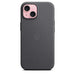 Apple - Back cover for mobile phone - MagSafe compatibility - microtwill, FineWoven - black - for iPhone 15