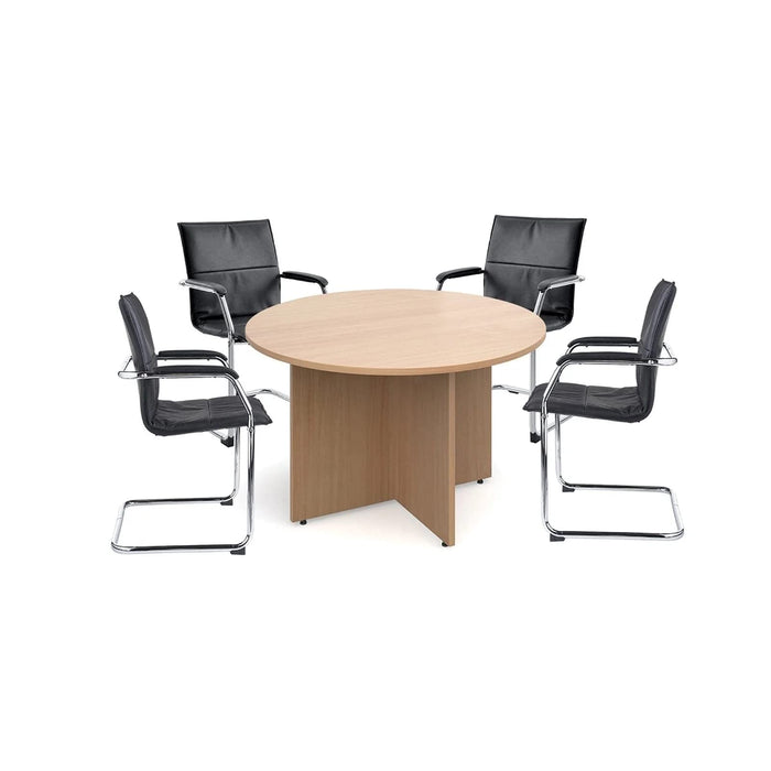 Dams International Circular Conference Table Beech Arrow Head 1,200 x 1,200 x 725 mm