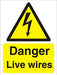 Warning Sign Live Wires Vinyl 40 x 30 cm