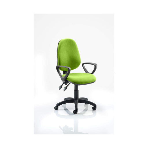 Dynamic Permanent Contact Backrest Task Operator Chair Loop Arms Eclipse II Myrrh Green Seat Without Headrest High Back