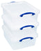 Really Useful Box Storage Box 23.5 L Transparent PP (Polypropylene) 39.5 x 50 x 19.5 cm Pack of 3