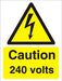 Warning Sign 240 Volts Plastic 20 x 15 cm