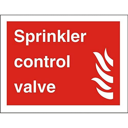 Fire Sign Sprinkler Control Valve Plastic 15 x 20 cm