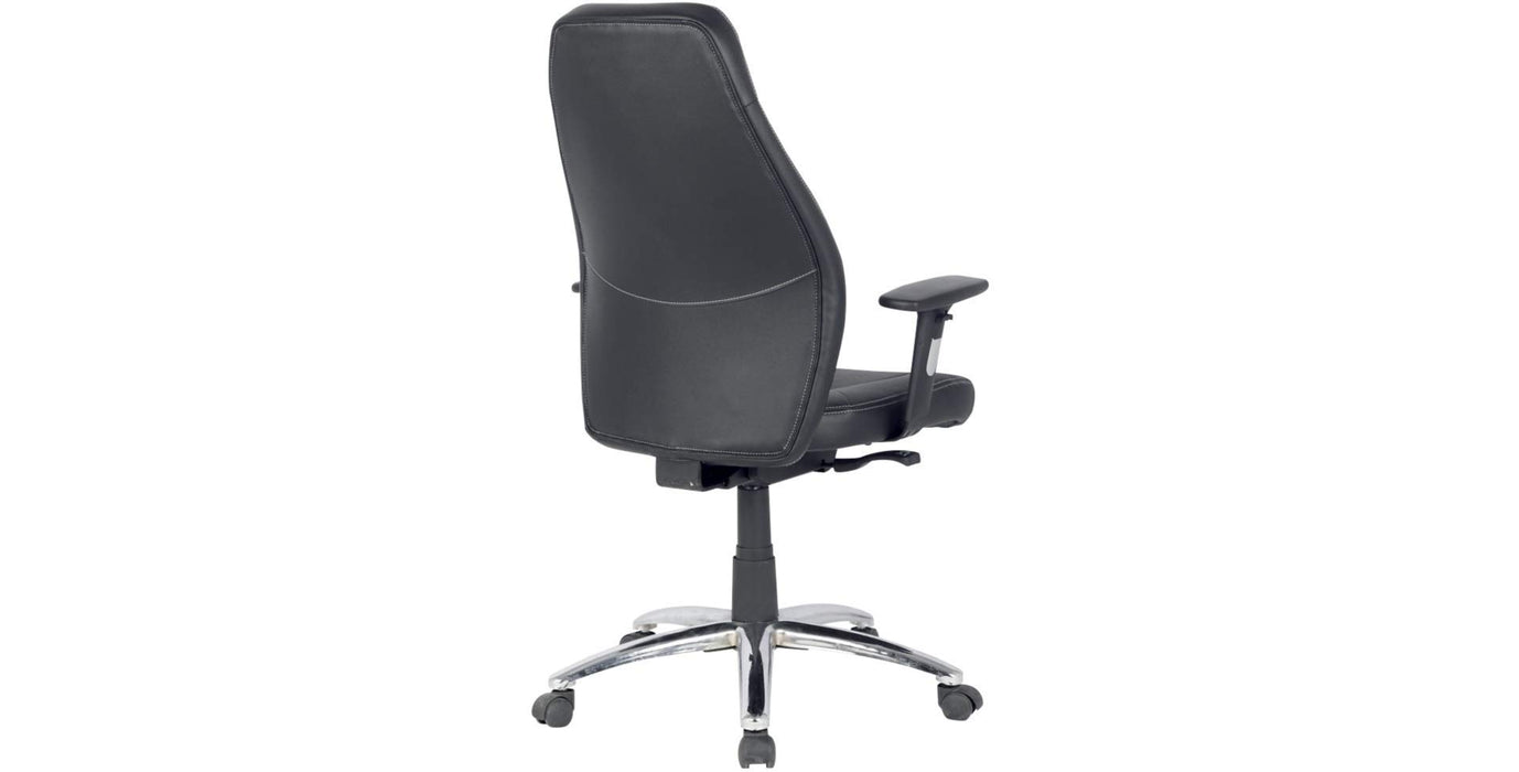 Realspace Synchro Tilt Executive Office Chair with 2D Armrest and Adjustable Seat Brent Bonded Leather Black