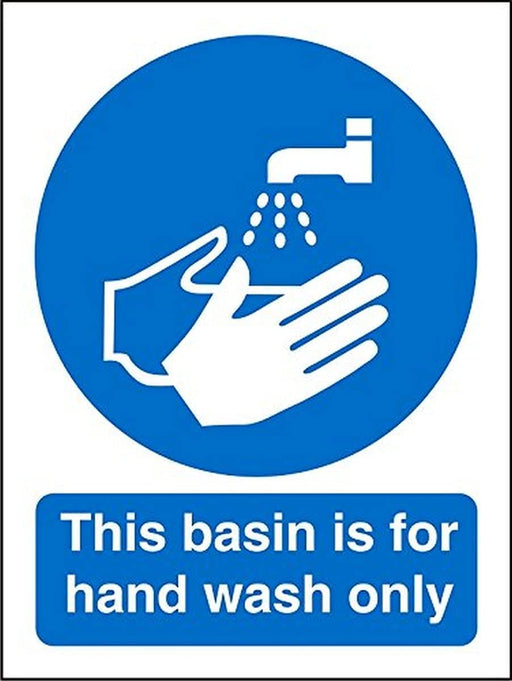 Mandatory Sign This Basin is for Hands Only Plastic Blue, White 30 x 20 cm