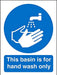 Mandatory Sign This Basin is for Hands Only Plastic Blue, White 30 x 20 cm